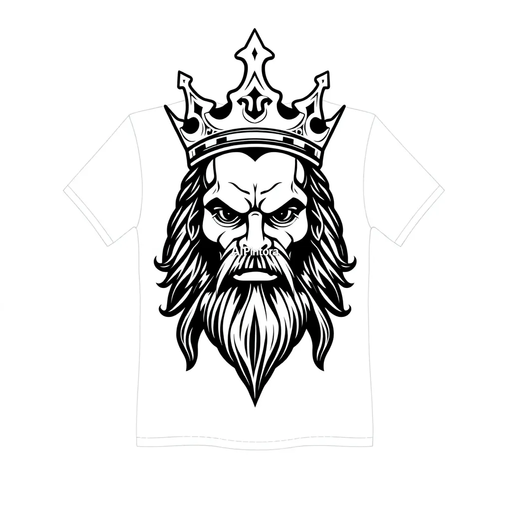 premium printable t-shirt graphic design of king streetwear t shirt design,
    isolated centered artwork,
    plain white background,
    bold high contrast illustration,
    clean sharp edges,
    print-ready apparel design,
    streetwear graphic style,
    commercial merch artwork,
    balanced composition,
    easy background removal,
    no model,
    no shirt mockup,
    no product photo,
    no room background,
    no messy background,
    no shadows on background,
    no extra random objects, 
    masterpiece,
    best quality,
    ultra detailed,
    sharp focus,
    cinematic lighting,
    professional color grading,
    highly detailed textures,
    clean composition,
    premium visual quality,
    award winning artwork,
    8k