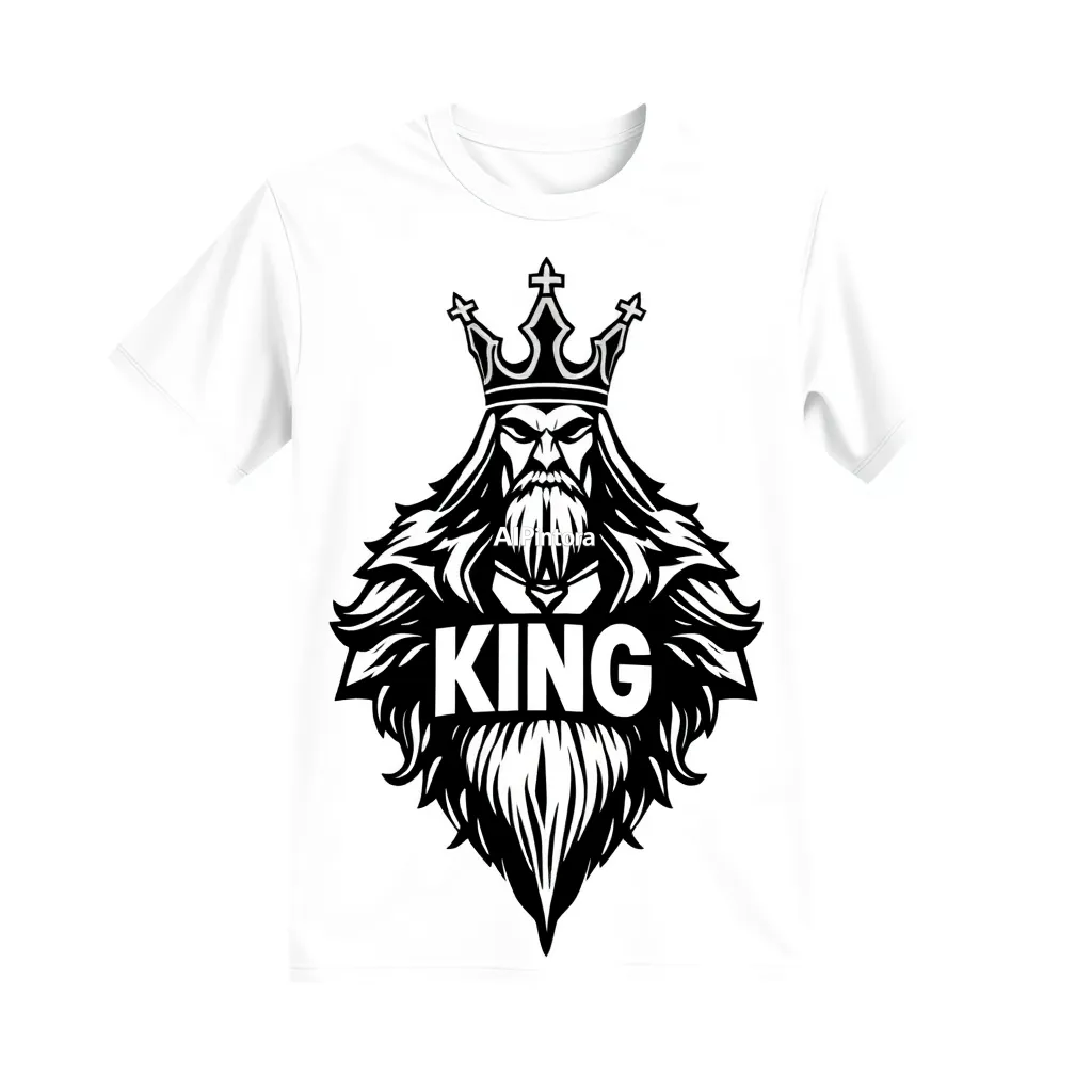 premium printable t-shirt graphic design of king streetwear t shirt design,
    isolated centered artwork,
    plain white background,
    bold high contrast illustration,
    clean sharp edges,
    print-ready apparel design,
    streetwear graphic style,
    commercial merch artwork,
    balanced composition,
    easy background removal,
    no model,
    no shirt mockup,
    no product photo,
    no room background,
    no messy background,
    no shadows on background,
    no extra random objects, 
    masterpiece,
    best quality,
    ultra detailed,
    sharp focus,
    cinematic lighting,
    professional color grading,
    highly detailed textures,
    clean composition,
    premium visual quality,
    award winning artwork,
    8k