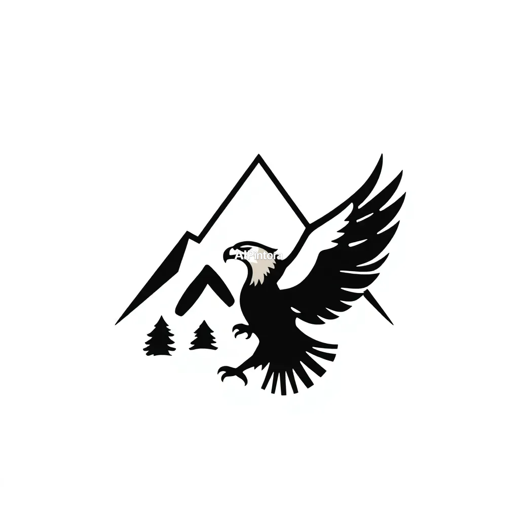 professional modern vector logo design for minimal mountain and eagle outdoor adventure logo,
    clean brand mark, memorable icon system, negative space concept,
    perfect symmetry, balanced spacing, luxury visual identity,
    dribbble featured logo quality, behance featured branding style,
    flat vector artwork, crisp edges, commercial ready logo,
    centered composition on clean white background,
    no mockup, no 3D render, no realistic photo, no background scene,
    no shadows, no texture, no extra objects, logo only, masterpiece, best quality, ultra detailed, sharp focus, cinematic lighting, volumetric lighting, depth of field, global illumination, professional color grading, hyper detailed textures, clean composition, premium visual quality, award winning artwork, 8k