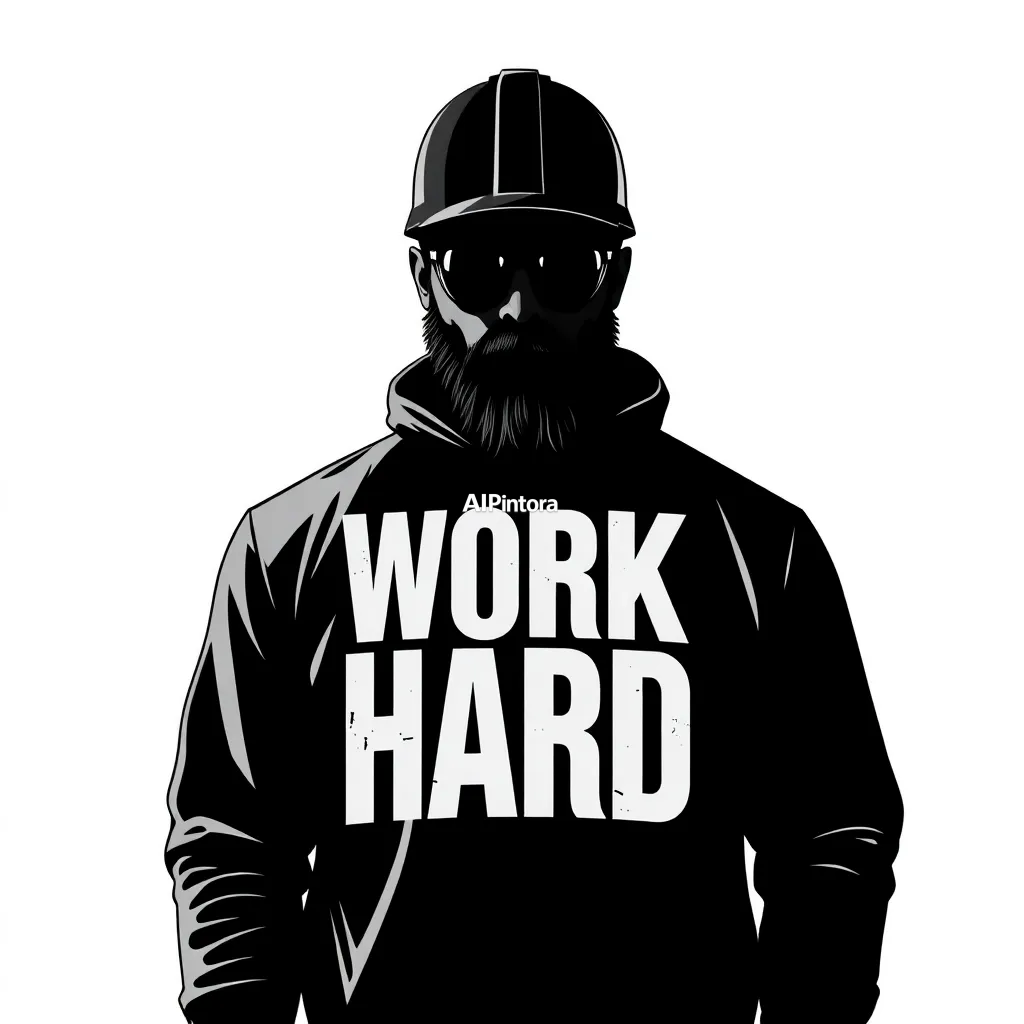 premium printable t-shirt graphic design featuring WORK HARD poster typography with industrial design,
    isolated centered artwork, strong silhouette, bold readable composition,
    streetwear apparel graphic, merch by amazon style, commercial print ready,
    high contrast illustration, clean edges, limited background,
    easy background removal, poster quality apparel artwork,
    no model, no person wearing shirt, no t-shirt mockup, no product photo,
    no room background, no messy background, no random extra objects,
    no shadows on background, masterpiece, best quality, ultra detailed, sharp focus, cinematic lighting, volumetric lighting, depth of field, global illumination, professional color grading, hyper detailed textures, clean composition, premium visual quality, award winning artwork, 8k