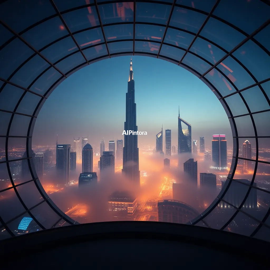 cinematic ultra detailed wallpaper of Dubai skyline wallpaper viewed through a futuristic glass dome,
    immersive environment, epic wide composition, strong depth, atmospheric perspective,
    dramatic cinematic lighting, volumetric fog, particles, realistic shadows,
    vibrant professional color grading, beautiful background scene,
    desktop and mobile wallpaper quality, wallpaper engine style,
    no text, no watermark, no logo, masterpiece, best quality, ultra detailed, sharp focus, cinematic lighting, volumetric lighting, depth of field, global illumination, professional color grading, hyper detailed textures, clean composition, premium visual quality, award winning artwork, 8k