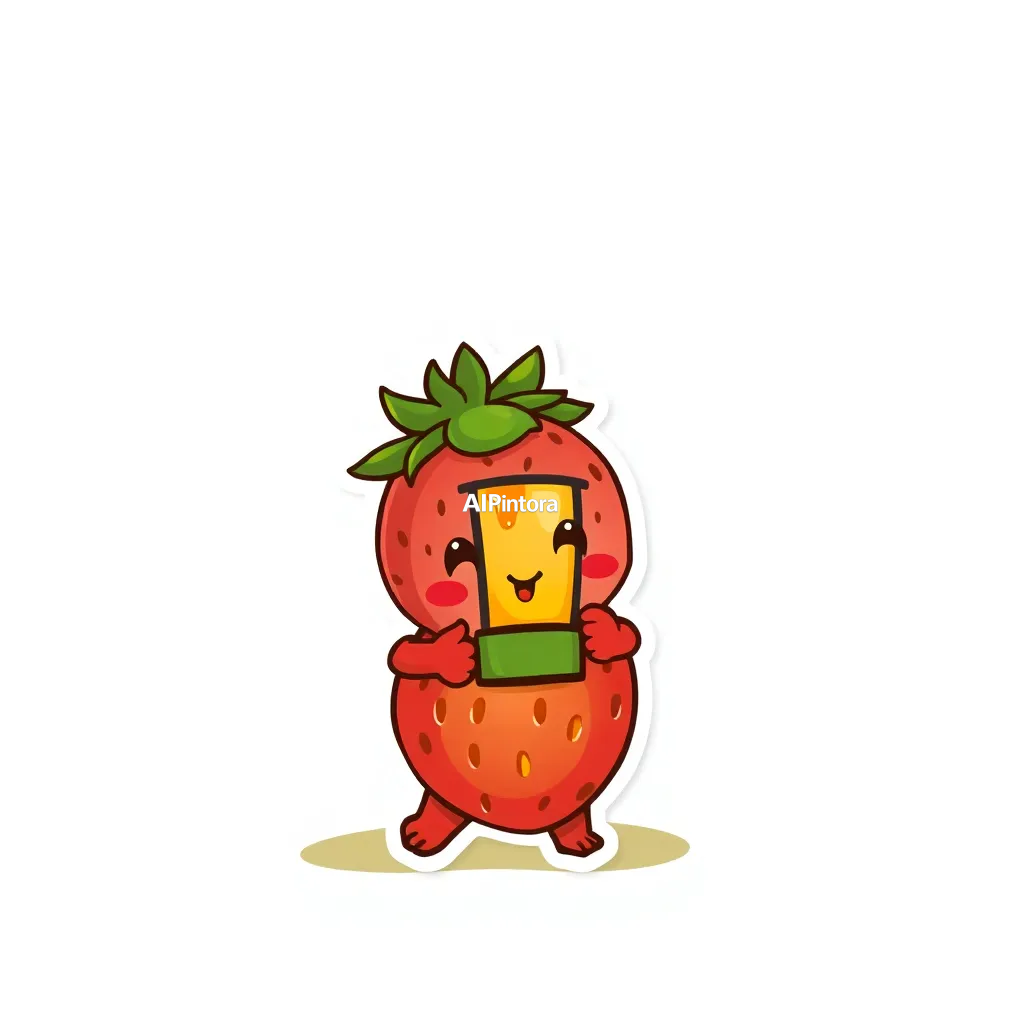 premium die-cut vinyl sticker illustration of cute strawberry sticker carrying a lantern made of honey,
    centered isolated artwork, thick bold white outline, glossy sticker finish,
    clean vector cartoon style, cute collectible design, etsy bestseller sticker style,
    vibrant colors, simple readable silhouette, smooth shapes,
    printable sticker pack quality, plain clean background,
    no mockup, no product photo, no background scene, no complex environment, masterpiece, best quality, ultra detailed, sharp focus, cinematic lighting, volumetric lighting, depth of field, global illumination, professional color grading, hyper detailed textures, clean composition, premium visual quality, award winning artwork, 8k
